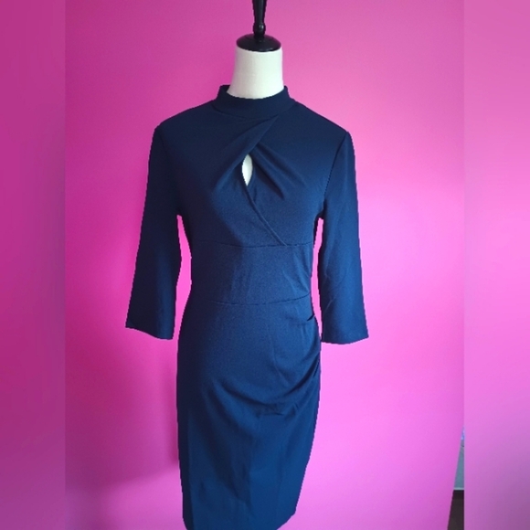 Miusol Ladies Navy Long Sleeve Wrap Dress (NWT!) - Picture 1 of 11